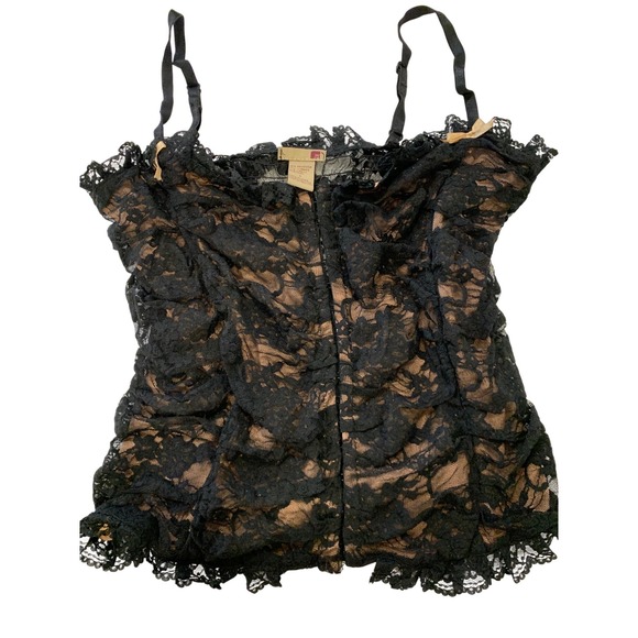 Faded Glory Tops - Floral Lace Corset Top Large whimsigoth Gothic Coquette Women dark fairy indie